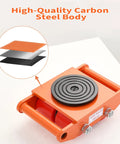 Heavy Duty Machinery Mover For Industrial Use A True Workhorse 4 Wheel Skate Dolly high-quality carbon steel body close-up