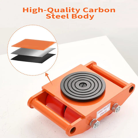 Heavy Duty Machinery Mover For Industrial Use A True Workhorse 4 Wheel Skate Dolly high-quality carbon steel body close-up