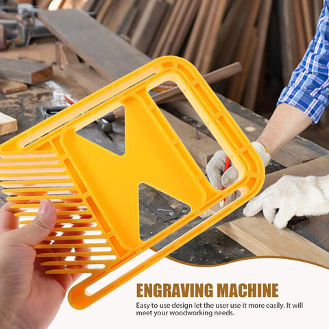 Pro Woodworking Featherboard Kit Kickback Blocker For Table Saws features a detailed yellow grip board for secure cutting.