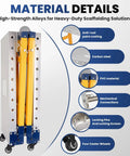 Material details of Heavy Duty Folding Workbench 65 Inch Welding Table Hauls 1500 Lbs Without Breaking A Sweat with steel and PVC.