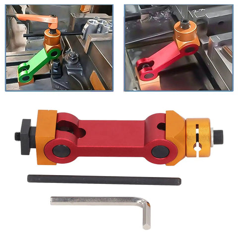Rock Solid Hella Adjustable Milling Vise Stop Precision Cnc Mill Work Locator And Positioner Tool with red and green colors.