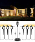 Outdoor Uplights Spotlights Kit With Transformer And 75ft Cable Low Voltage Landscape Lighting For House Fence Tree And Flags Waterproof Spot Lights 8 Pack Warm White Easy Plug In Setup