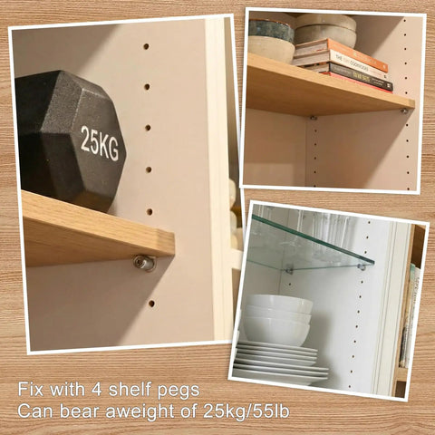 50 Pcs Heavy Duty Cabinet Shelf Support Pegs With Non Slip Silicone Sleeves And No Fuss Install Rust Resistant Metal Bracket Kit For Closets Bookcases And Pantries with shelves and weights