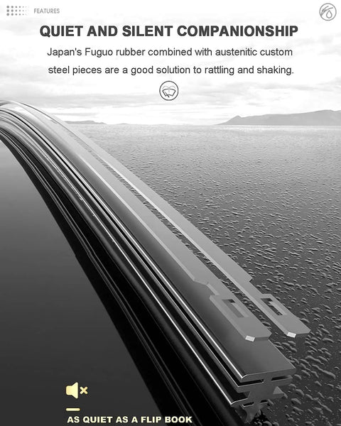 Straight Up Storm Slayers 22 Inch Windshield Wiper Blade Set For Chevy Silverado 1500 2500 3500 Hd Plus Gmc Sierra 2014 To 2018 With Top Lock Hook Drivers And Passengers, showcasing quiet rubber design.