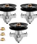 Heavy Duty 3 Pack Spindle Assembly With Pulley For 50 And 54 Inch Deck Riding Mowers And Zero Turn Tractors Replacing 618-04125A