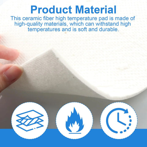 White ceramic fiber gasket sheet, 1/8 in thick, 7x10 in, heat resistant to 2100F for stoves and kilns, 6-pack