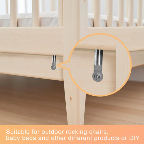 4 Pack Glider Bearing Arm Bracket Hardware For Rocker Replacement Parts 6.4 Inch Length 5.15 Inch Between Mounting Holes Bolt Hole Diameter One Quarter Inch Silver Galvanized Finish Durable Easy Install on wooden rocker