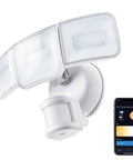 App Controlled Smart Flood Light With 3500 Lumens, 5000K Color Temperature, 3 Adjustable Heads, Motion Sensor, Weather Resistant