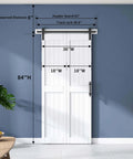 DIY Ready Space Saving Bi-Fold Barn Door Kit With Sliding Hardware, Waterproof PVC Surface, White H-Frame, MDF Construction installed