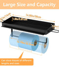 One Hand Tear Garage Paper Towel Holder With Shelf For Wall Mount 12 Inch Shop Paper Towel Dispenser with dimensions shown