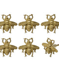 Set Of 6 Vintage Gold Zinc Bee Shape Cabinet Knobs For Doors Drawers And Dressers With Decorative Metal Hardware Pulls For Home Furniture In Antique European Style