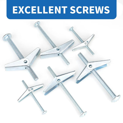 Heavy Duty Hollow Wall Anchors Kit For Drywall And Ceiling With Toggle Bolts And Wing Nuts 30 Piece DIY Ready Metal Anchors