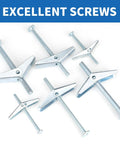 Heavy Duty Hollow Wall Anchors Kit For Drywall And Ceiling Mounts With Toggle Bolts And Wing Nuts, 50 Piece Metal Anchors assortment