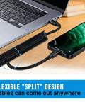 6.5ft Half Inch Cord Protector Split Loom Cable Sleeve For USB Power HDMI Audio Video Wires Braided PET Expandable Sleeving