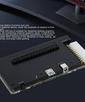 Premium Usb4 Egpu Enclosure With Pcie 16x Slot And Atx Power Interface, showing top view and connection ports.