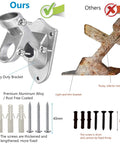 Heavy Duty Aluminum Flag Pole Bracket Fits One Inch Poles Rust Proof Porch Stand With Stainless Steel Hardware Wind Resistant Outdoor Flag Mount For Front Yard, comparison with inferior bracket.