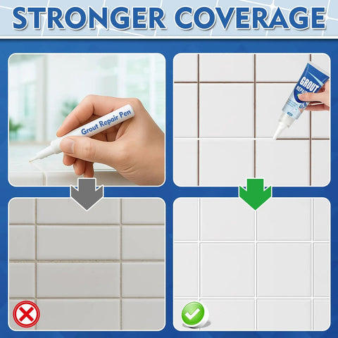 All In One Grout Repair Kit White Fast Dry Filler For Bathroom Kitchen And Shower Easy Fix With Sealer And Replace Grout Pen