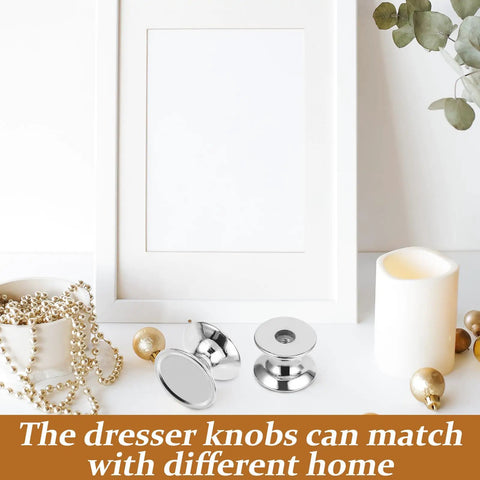10 Pack Aluminum Alloy Cabinet Handles Drawer Knobs with silver candle and beads, single hole silver finish.