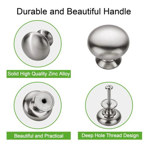 10 Pack Brushed Nickel Cabinet Knobs And Pulls For Kitchen Cabinets Bedroom Dressers And Wardrobes Solid Zinc Alloy Hardware