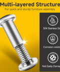 M6 X 20mm Flat Head Hex Socket Cap Screws And Barrel Nuts Kit, 304 Stainless Steel fastener for durable furniture assembly