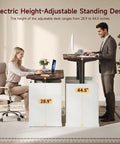 55 Inch Electric Standing Desk Farmhouse Style Sit Stand Workstation Featuring Smooth Silent Motors with adjustable height 28.9 to 44.5 inches.