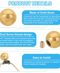 25mm Ball Finial Cap Knob Set In Nickel Color For Lamp Shade Decoration, Dual Thread Design With 1/4-27 And M10 Fits