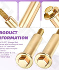 Close-up of 2 Pack Shoulder Bolt 112-3977 Replacement For Exmark Quest Pioneer E Series TimeCutter Titan And Hayter models.
