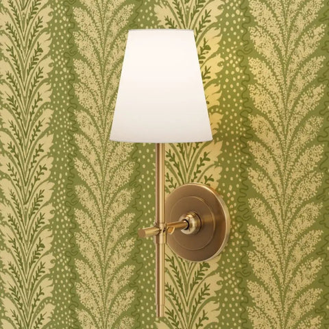 Elegant Gold Metallic Wallpaper Kickass Paste The Wall Install EcoFriendly PvcFree Wallcovering Made In Usa with a sconce light on green wall.