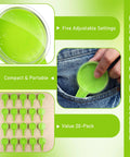 Mini Seed Spreader Handheld Seed Planter Tool 20 Pcs Kit With 5 Dial Settings, compact and portable, green plastic construction