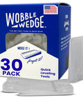 Heavy Duty Leveling Shims for Furniture and Appliances, Transparent Rigid Plastic Wedges, 30 Pack, USA made box and shims
