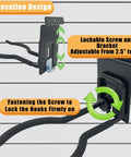 Adjustable Slatwall Weedeater And String Trimmer Hanger With Lockable Feature, 8 Inch Gear Rack For Garage Storage, Black Bracket