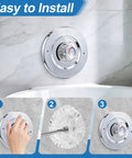 Shower Knob Replacement Kit For Chateau Trim, Fits 1225 Cartridge, installation process on bathroom wall with chrome finish.