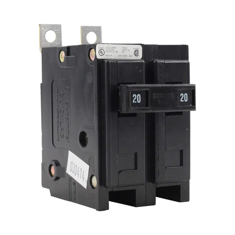 Eaton 20 Amp Two Pole Circuit Breaker For Home Wiring And Panel Upgrades BAB2020 Replacement with thermal magnetic safety