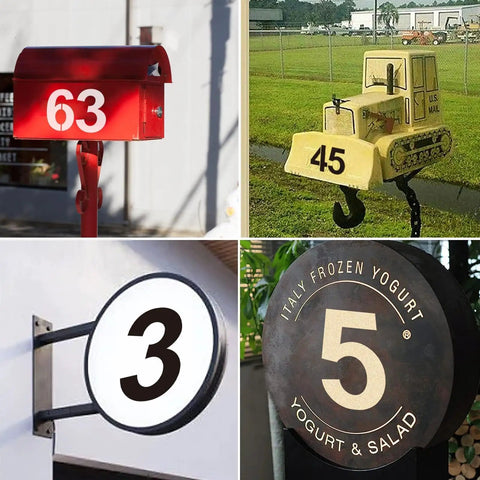 12 Inch Large Number Stencils Set With 0 To 9 Reusable PET Plastic Templates For Mailbox Signs
