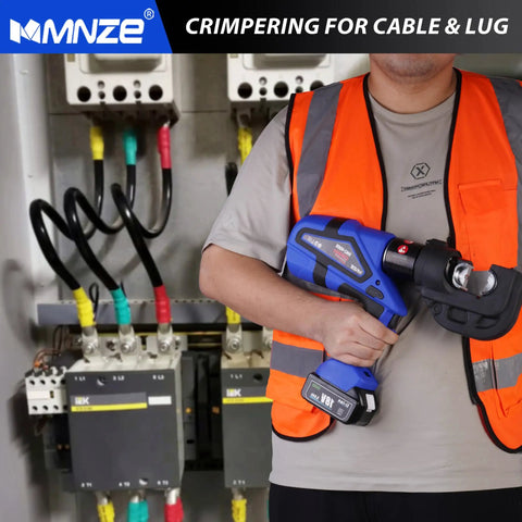 Heavy Hitter Rechargeable Electric Hydraulic Cable Lug Crimper Packs 12 Ton Punch For Quick Continuous Crimps, No Nonsense Wire Terminal Workhorse Kit With 12 Interchangeable Dies For Fast Pro Electrical Jobs