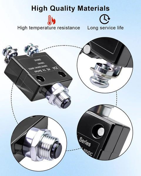 Heavy Duty 20 Amp Circuit Breaker And Overload Protector For Electrical Panels detailed view showcasing high-quality materials and design.