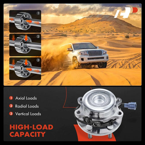 Heavy Duty Front Wheel Bearing And Hub Assembly With ABS And 6 Lug For Nissan Frontier 2005-2023 in desert off-road setting