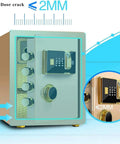 Heavy Duty Home Safe With Fingerprint Lock And Digital Password Keypad For Home Office Or Hotel Use Steel Security Box With Double Bolt Lock And Solid Steel Construction Secure Storage For Cash Jewelry Passports And Valuables, showing open front door with keypad and bolts