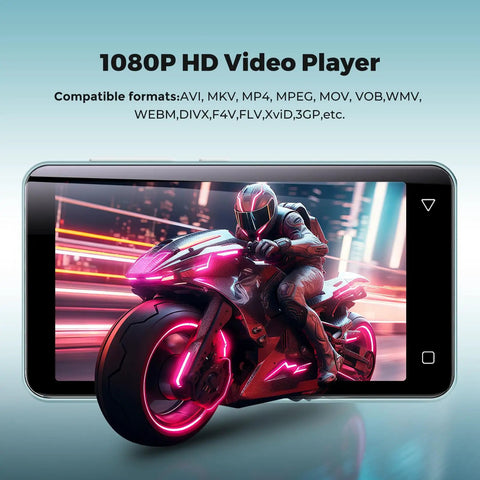 1080P video on 160GB Bluetooth WiFi MP3 Player For Kids With 4.0 Inch Touch Screen Android Music Player and Speaker.