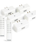 Wireless Remote Outlet Pack With Five Outlets And Two Remotes For Easy Home Control Plug And Play Smart Switches overview