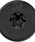 Close-up of 15x8 Built To Last Black Wafer Head Structural Lag Screws For Log Construction Timber Framing Laminated Beams And Pole Barns T30 Torx Drive ACQ Coated For Outdoor Or Indoor Use High Tensile And Shear Strength Heavy Duty 50 Count showing the T30 Torx drive head