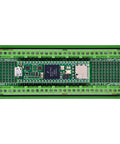 Pro Grade Industrial Terminal Block Breakout Board for Microcontrollers on DIN Rail Mount with 112 DIY solder pads, 2.54mm pitch.