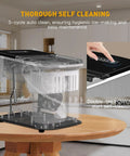 Countertop Ice Maker For Home And On The Go, Quick 3.5 Minutes Small Ice With 9 Cubes Per Cycle, transparent view showing self-cleaning feature
