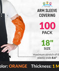 Orange 18 Inch Disposable Arm Sleeves Waterproof Polyethylene Covers With Elastic Ends For Food Processing Cleaning Packaging And Warehouse Use Pack Of 2000, 1 mil