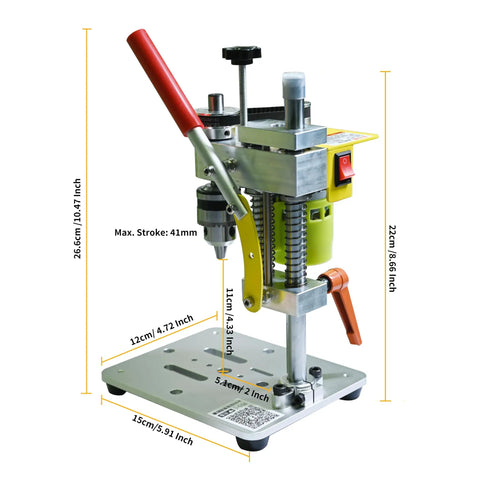 Mini Benchtop Drill Press With 7 Speed Settings And B10 Chuck, Handles 0.6-6mm Bits, 40mm Stroke
