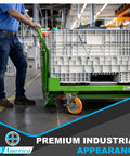 Built Like A Tank Heavy Duty Swivel Caster 6 X 2 Inch With Aluminum Core And Grippy Polyurethane Tread Moves 1200 Lbs Per Wheel on utility cart.