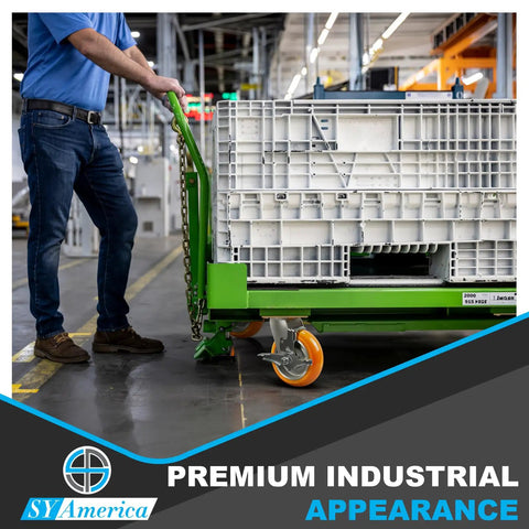 Built Like A Tank Heavy Duty Swivel Caster 6 X 2 Inch With Aluminum Core And Grippy Polyurethane Tread Moves 1200 Lbs Per Wheel on utility cart.