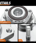 Close-up details of Beefy Front Or Rear Wheel Hub Bearing Assembly 5 Lug OEM 513288 with internal magnetic ring, fixing holes, bolts.