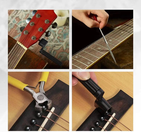 Using Guitar Maintenance Kit 77 Piece Set With Carry Bag For Acoustic Electric Ukulele Bass Banjo And Other String Instruments