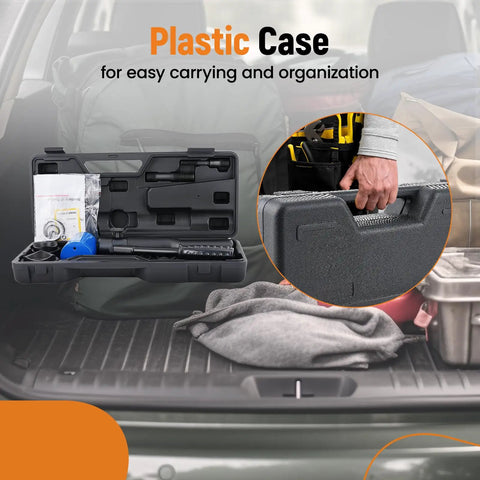 Heavy Duty Hydraulic Knockout Punch Kit One Half Inch To Two Inch Conduit Hole Cutter Set in plastic case for easy carrying